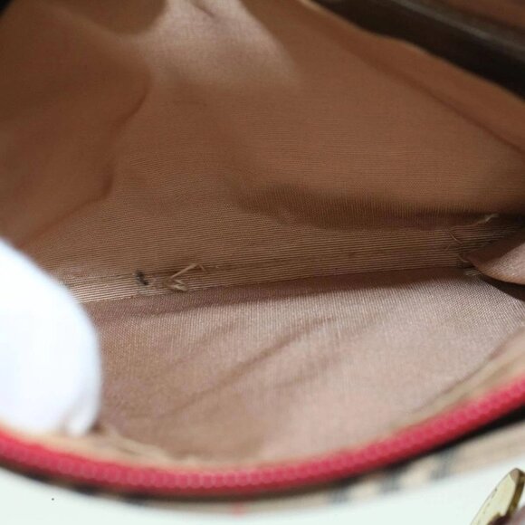 BURBERRY Nova Check Hand Bag Canvas Beige Red Auth - Picture 14 of 16